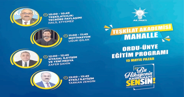 AK PARTİ TEŞKİLAT AKADEMİSİ PROGRAMI DÜZENLENECEK