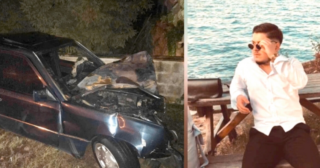 OTOMOBİL DİREĞE ÇARPTI: 1 ÖLÜ