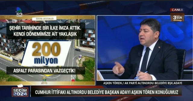 “200 MİLYON LİRA ASFALT PARASINDAN VAZ GEÇTİK”