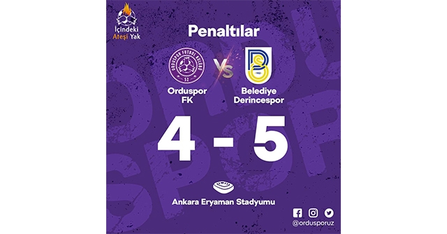 52 ORDUSPOR PENALTILARDA KAYBETTİ