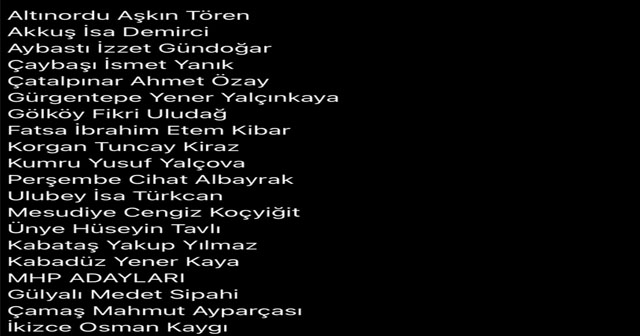 AK PARTİ ORDU ADAYLARINI BELİRLEDİ!