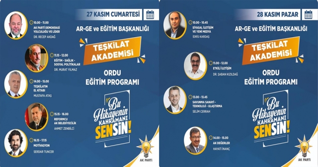 AK PARTİ TEŞKİLAT AKADEMİSİ, ORDU’DA BAŞLIYOR