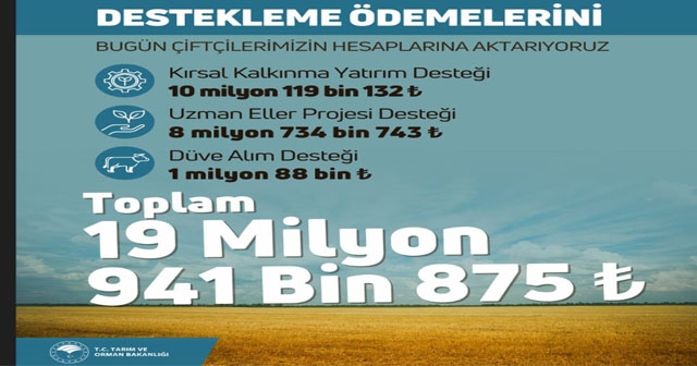 BEKLENEN DESTEK ÖDEMELERİ YATIRILDI