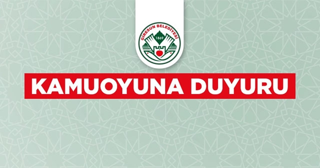 BELEDİYEDEN KAMUOYUNA DUYURU