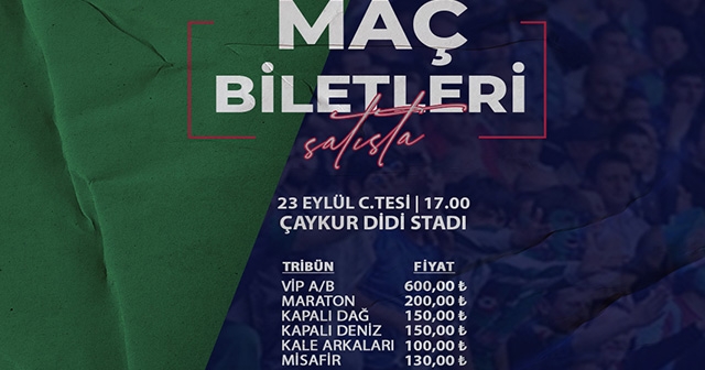 ÇAYKUR RİZESPOR TAKIMI SİVAS MAÇI BİLETLERİNİ AÇIKLADI