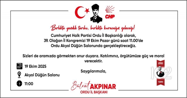 CHP Ordu’da kongre heyecanı