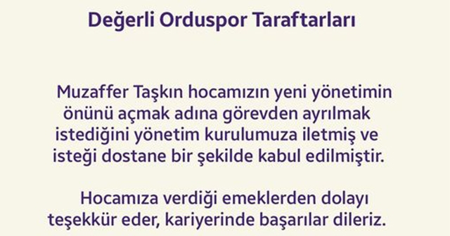 DEĞİŞİMLE BİRLİKTE TEKNİK DİREKTÖR AYRILDI