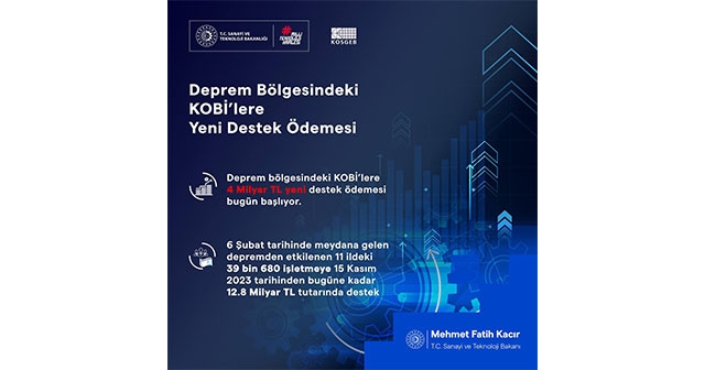 DEPREM BÖLGESİNDEKİ İŞLETMELERE DESTEK