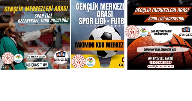 GENÇLİK MERKEZLERİ ARASI SPOR LİGİ BAŞLIYOR