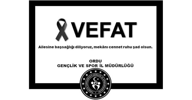 Gençlik ve Spor Müdürü acı haberi paylaştı