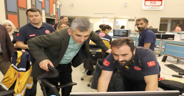 MÜDÜR TÜZÜN’DEN 112 ACİL ÇAĞRI MERKEZİNE ZİYARET