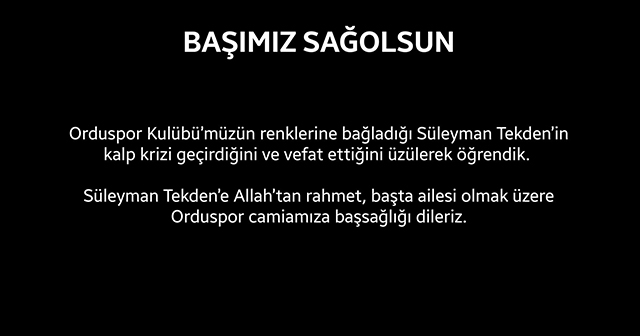 ORDUSPOR 1967’NİN FUTBOLCUSU KALP KRİZİ GEÇİRDİ