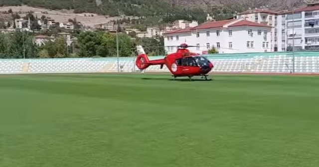 RAHATSIZLANAN HASTAYA HELİKOPTER GÖNDERİLDİ