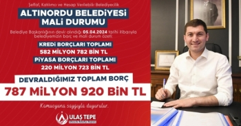 Başkan Tepe, Belediyenin borcunu açıkladı