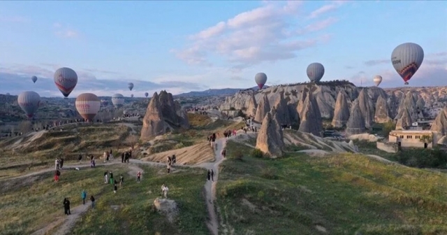 Turistler Kapadokya'yı Gökyüzünden Keşfetti