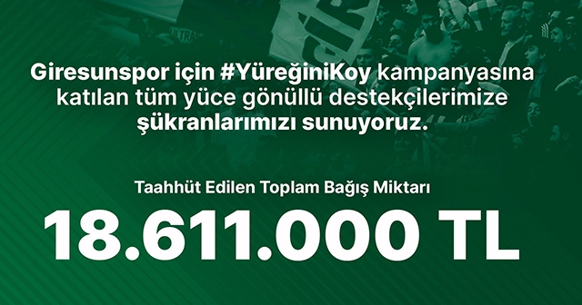 “YÜREĞİNİ KOY” kampanyasında ne kadar toplandı?