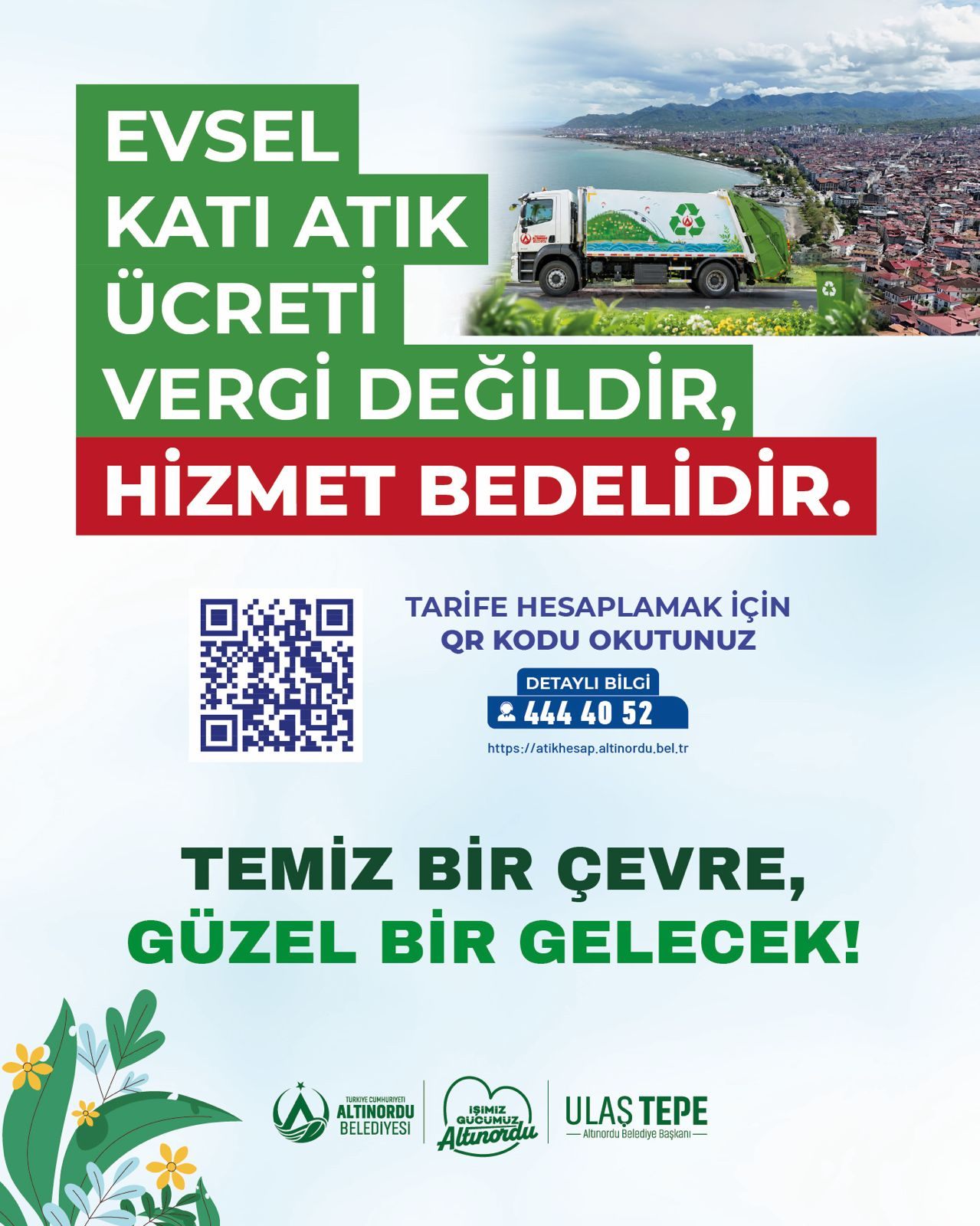 ALTINORDU BELEDİYESİ’NDEN EVSEL KATI ATIK ÜCRETİ AÇIKLAMASI